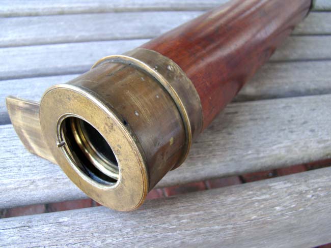 A fine 19th century two-draw mahogany barreled telescope circa 1840 — image 3